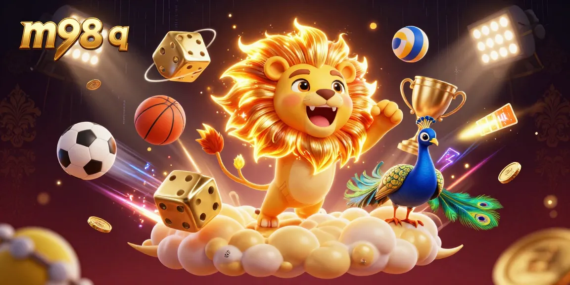 Experience m98 q with an exciting casino scene featuring dynamic sports elements and vibrant characters.
